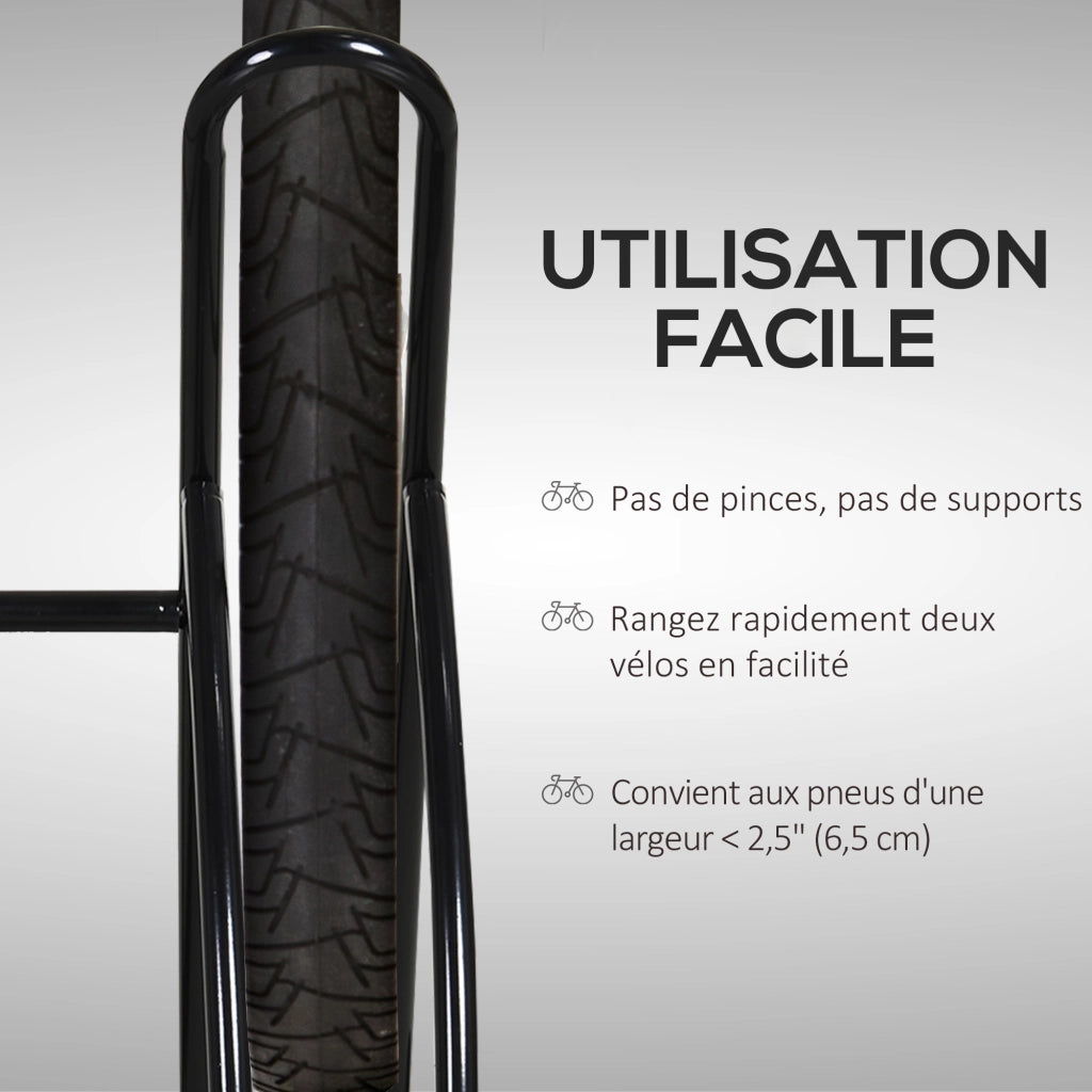 Portabiciclette 2 v¨¦los ¨C zephmum ¨C Nero 54x60x57 cm