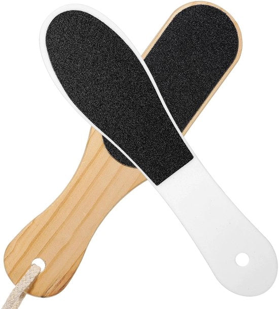 Fasciatura a doppia faccia in legno - Raspa per piedi - Rimuove eelt - Raspa per piedi professionale - Lunghezza 24 cm, larghezza 5,5 cm