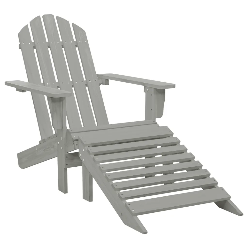 Sedia Giardino Adirondack Ottomana Tavolo Abete Massello Grigio CFW4511333