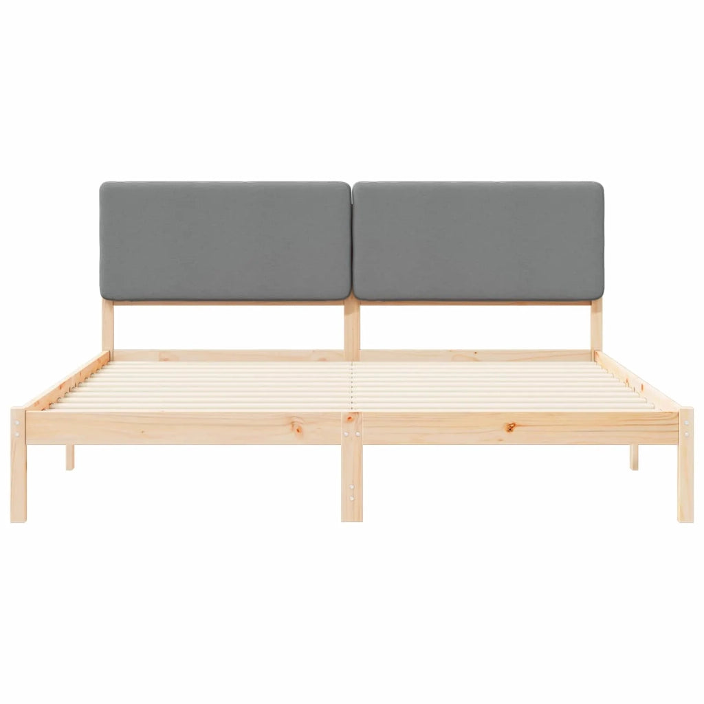 Letto con Testiera Rivestita Grigio chiaro 180 x 200 cm 877889