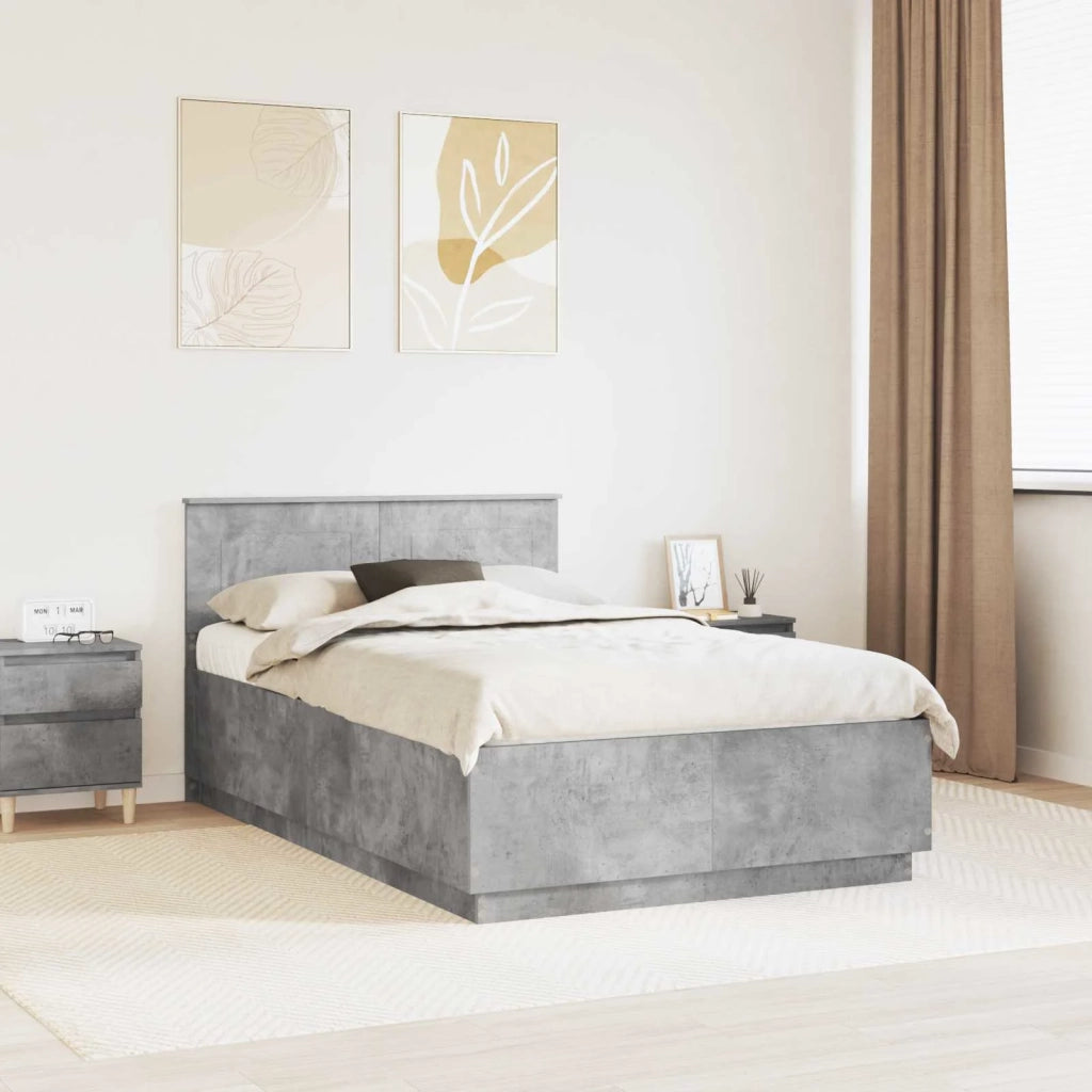 Struttura del letto con testiera Grigio Cemento 120 x 190 cm 3408183