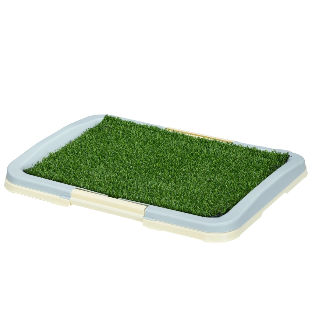Lettiera per Cani 3 Strati con Prato Sintetico ¨C Zephmum ¨C Grigia 63x48.5cm