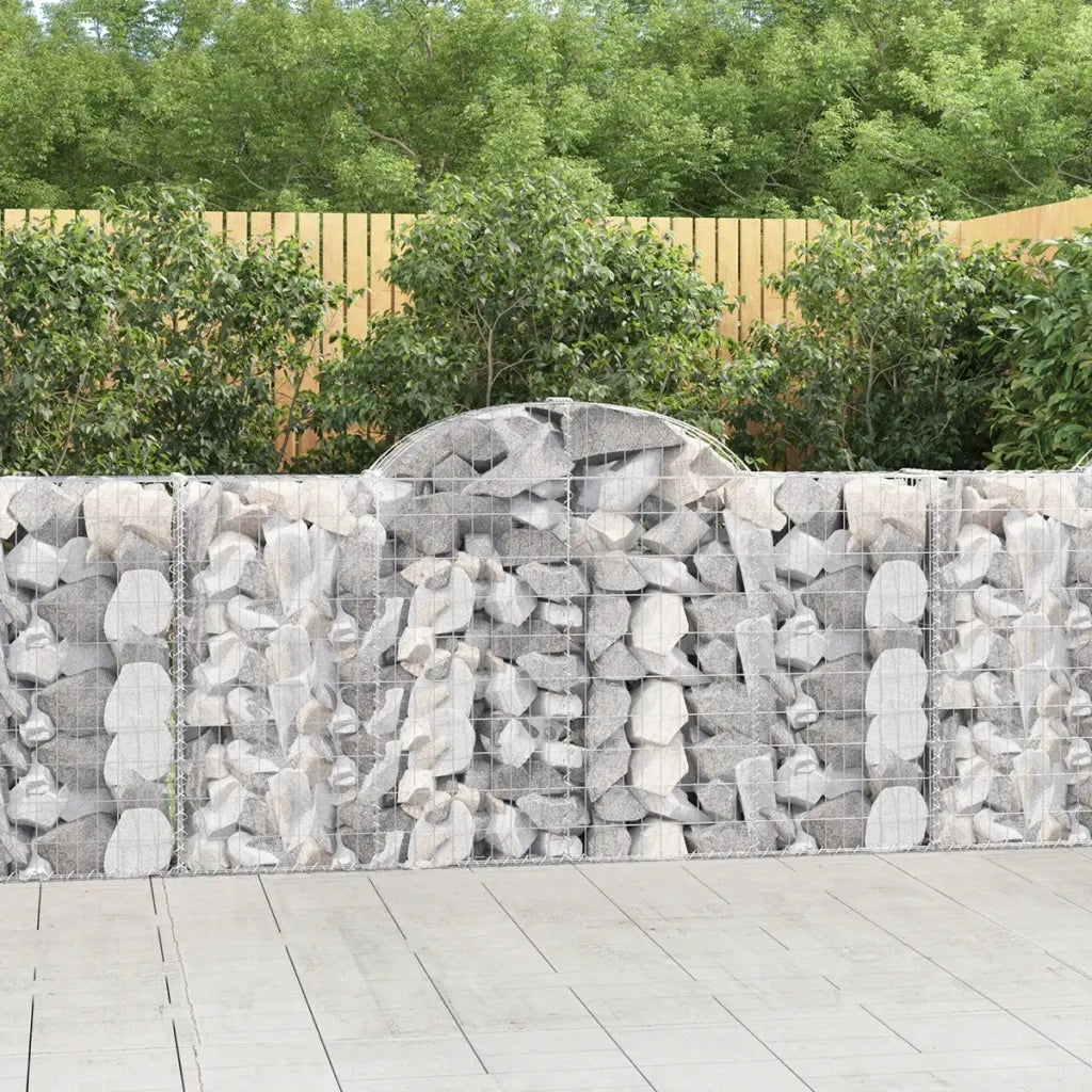 Cesti Gabbioni ad Arco 6 pz 200x30x100/120 cm Ferro Zincato 3146114