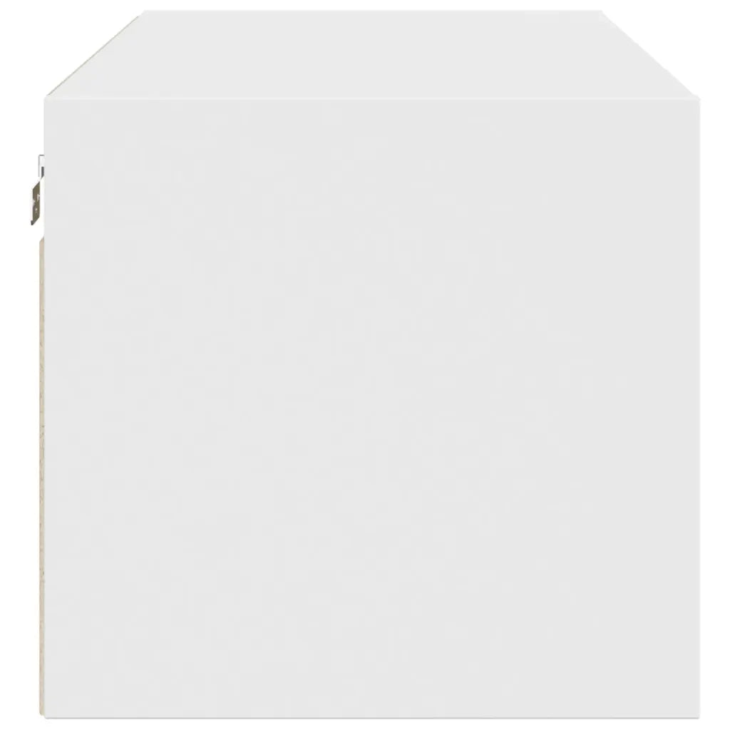 Mobile a Muro con Ante in Vetro Bianco 102x37x35 cm 836511