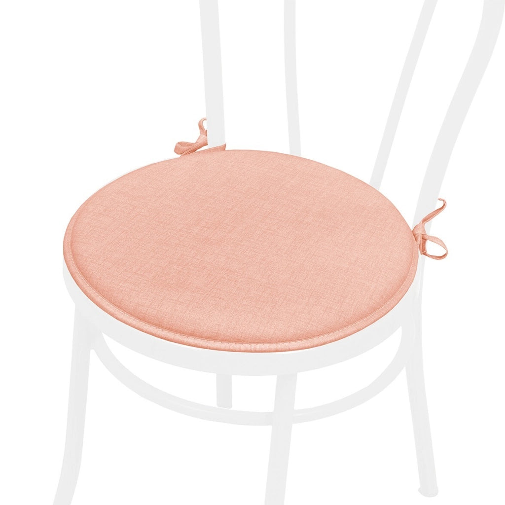 Set 4 Cuscini Sedia Rosa Rotondi Cotone Lavabili Morbidi Coprisedia Tondo Tinta Unita Pastello