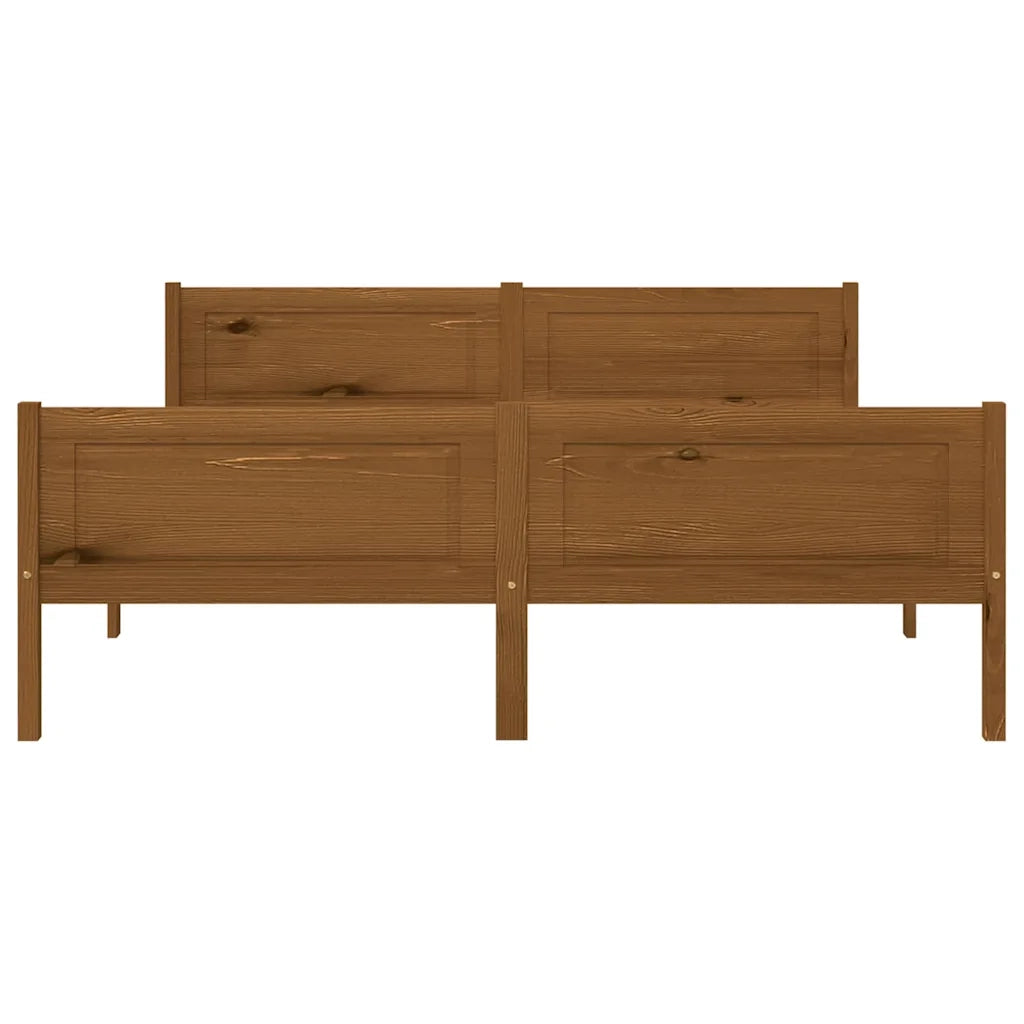Giroletto in Legno Massello di Pino Marrone Ambrato 140x200 cm 322113