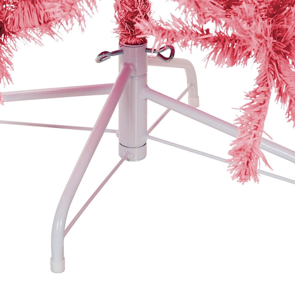 Albero di Natale artificiale Base in metallo PVC tradizionale 120 cm rosa