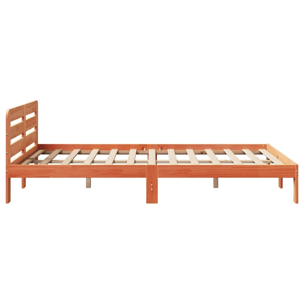 Giroletto senza Materasso-Struttura Letto Marrone Cera 140x200cm Massello Pino 104430