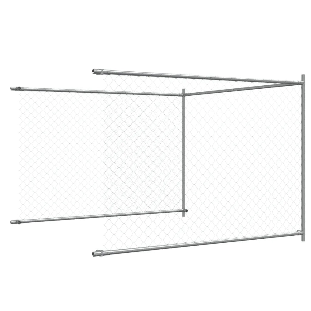 Gabbia per Cani con Porta Grigia 10x2x1,5 m in Acciaio Zincato CFW5720110