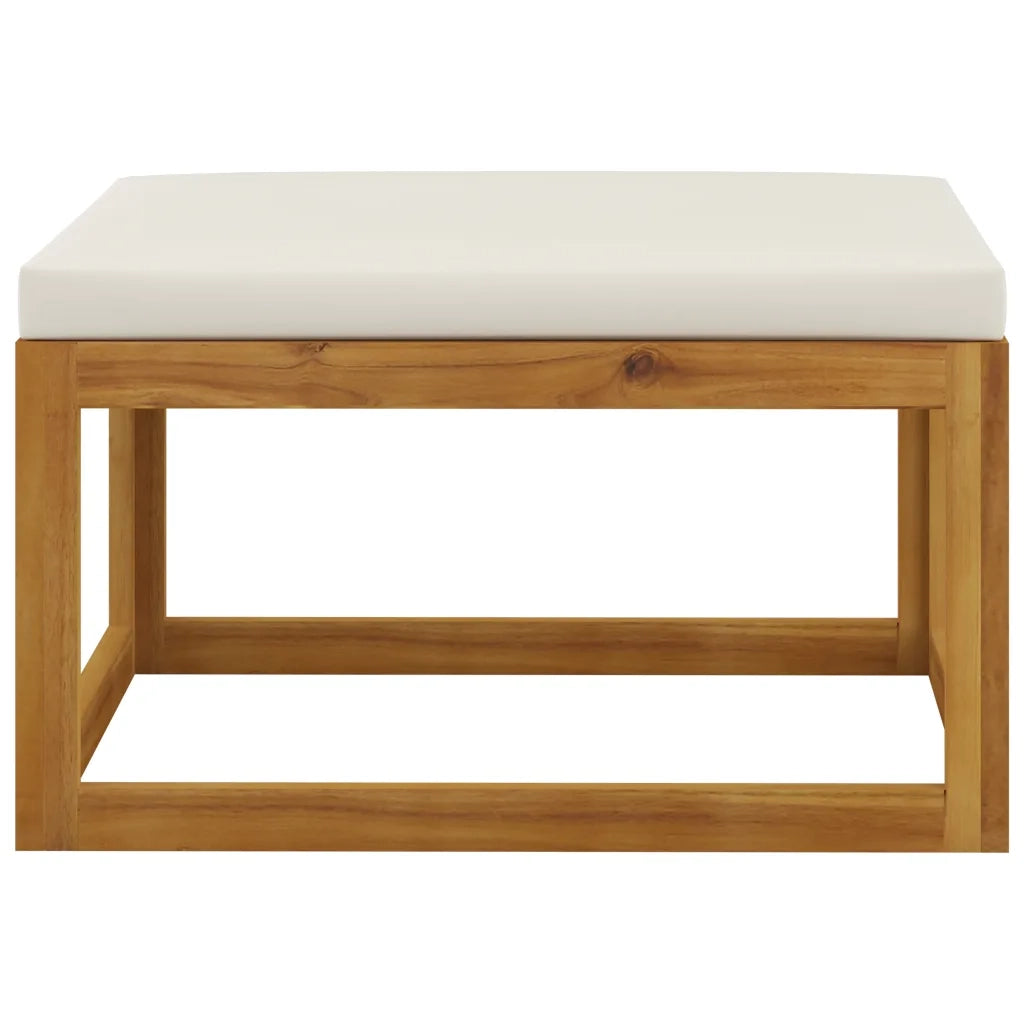 Set Divani da Giardino 4 pz con Cuscini Crema Massello Acacia 3057658