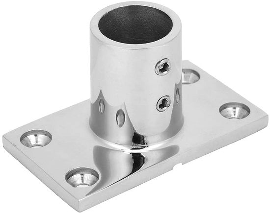 Fitting a Pozzo in Acciaio Inossidabile 316 - 90 Gradi - Fitting Quadrato per Impieghi Marittimi - Connessore con Base Circolare - Adatto per Tubi da 25mm - Alta Qualità - Fermo per Passeggio di Barca