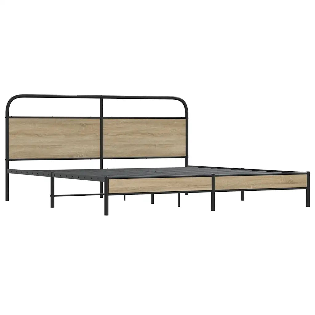 Giroletto senza Materasso in Metallo-Struttura Letto Rovere Fumo 200x200 cm 127336