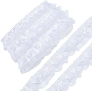 ONF3 - Organza con Bordo a Fiocco - 10,9 Yards - Bordo Satinato - Bianco - Tulle - Stoffa per DIY - Adatto per Matrimoni