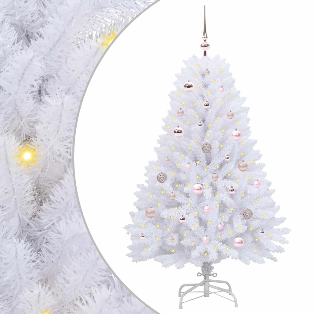 Albero di Natale Artificiale con Rami Pieghevoli Bianco 150 cm 3426587
