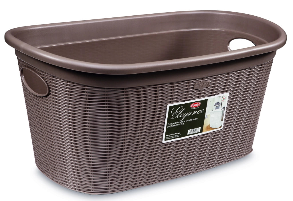 Stefanplast CESTA PORTABIANCHERIA ELEGANCE Lt. 35 - cm. 58x38x28 h col. Moka