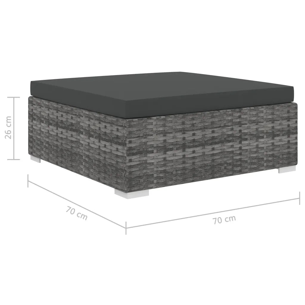 Set Divani da Giardino 5 pz con Cuscini in Polyrattan Grigio 46783