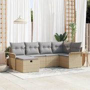 Set Divano da Giardino 6 pcs Beige e Grigio Chiaro polyrattan 3358879