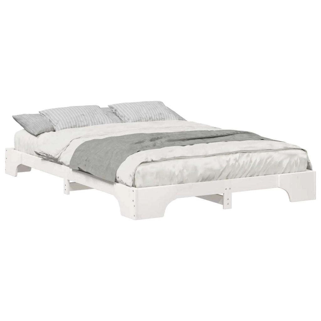 Struttura del letto-Giroletto-Rete del Letto Bianco 140 x 210 cm Pino massello 626214