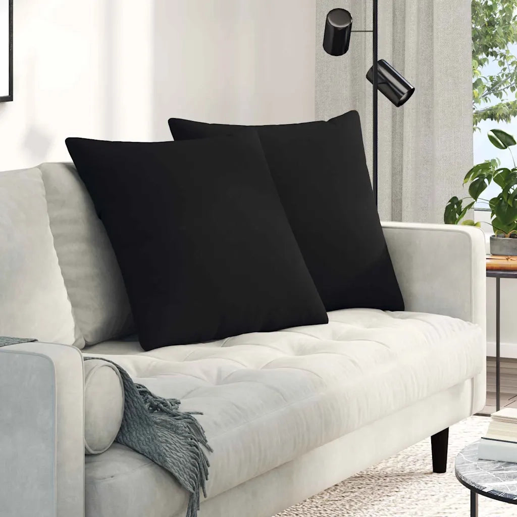 Cuscini da Divano 2 pz | Cuscini per sedie Nero 80 x 80 cm Tessuto