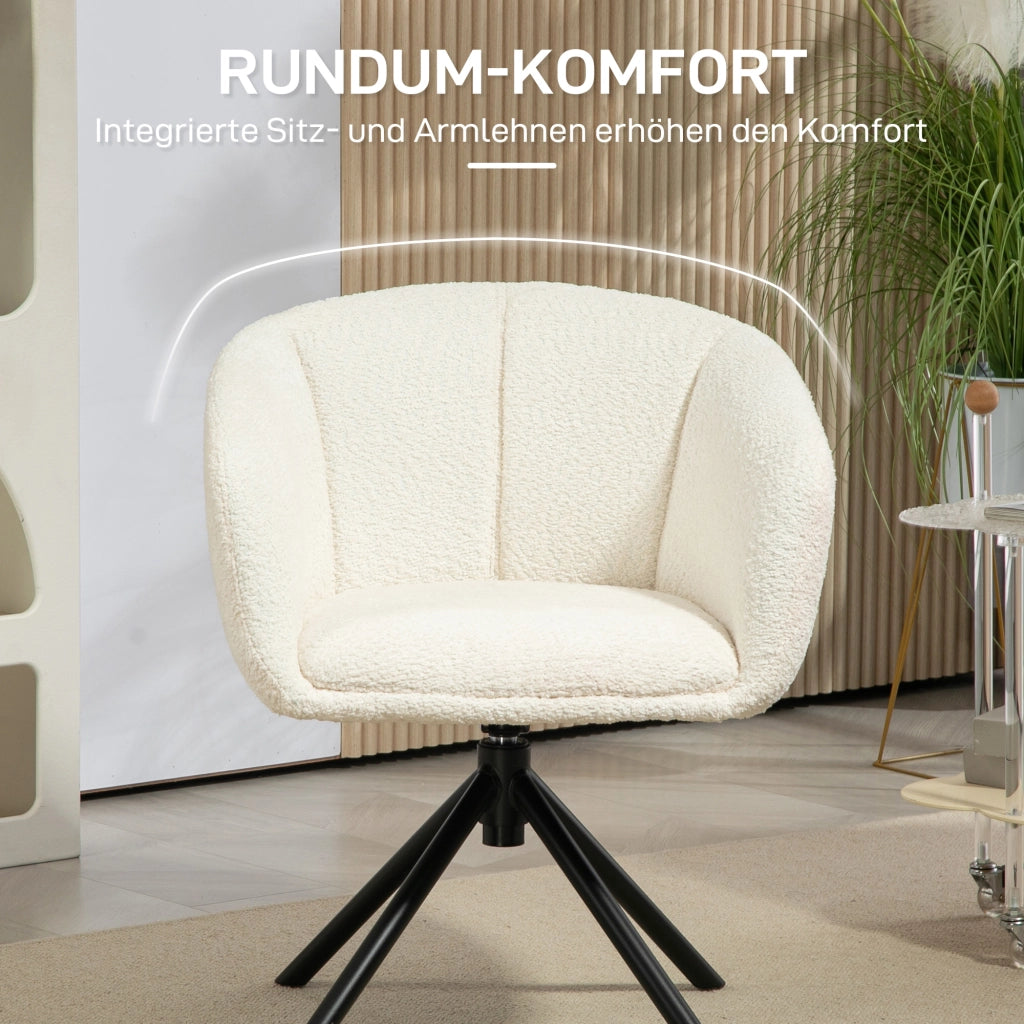 Poltrona girevole imbottita con rivestimento in tessuto ¨C Zephmum ¨C Cremewei?