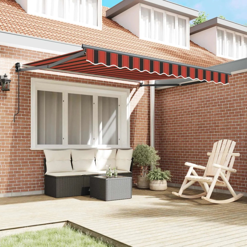 Tenda da Sole | Tenda parasole Rosso e Nero 350 x 250 x 165 cm Poliestere
