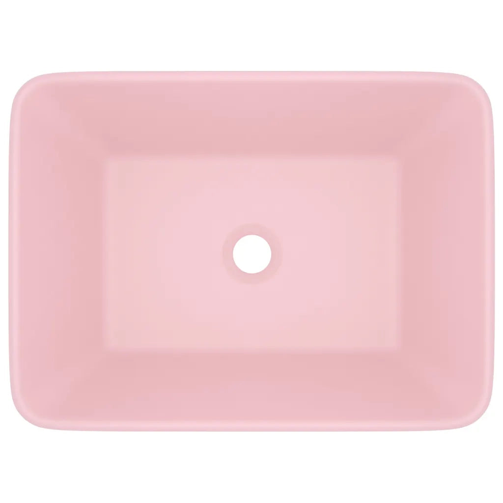 Lavandino Luxury Rosa Opaco 41x30x12 cm in Ceramica CFW4181555