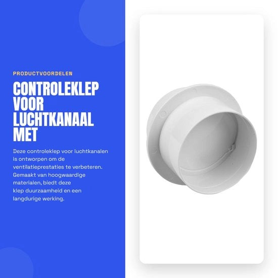 Vitale Controlla 80mm - Ritorno Valvola - Ventilazione - Canale d'Aria - Materiale Duraturo - Progettazione Sottile