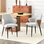 SEDIA DA PRANZO Set da 2 pezzi 83 cm Tessuto grigio chiaro e metallo