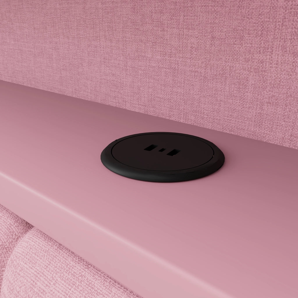 Divano Letto con LED, USB, Contenitore e Cassetti ¨C MINIMAL ¨C Rosa 90x200