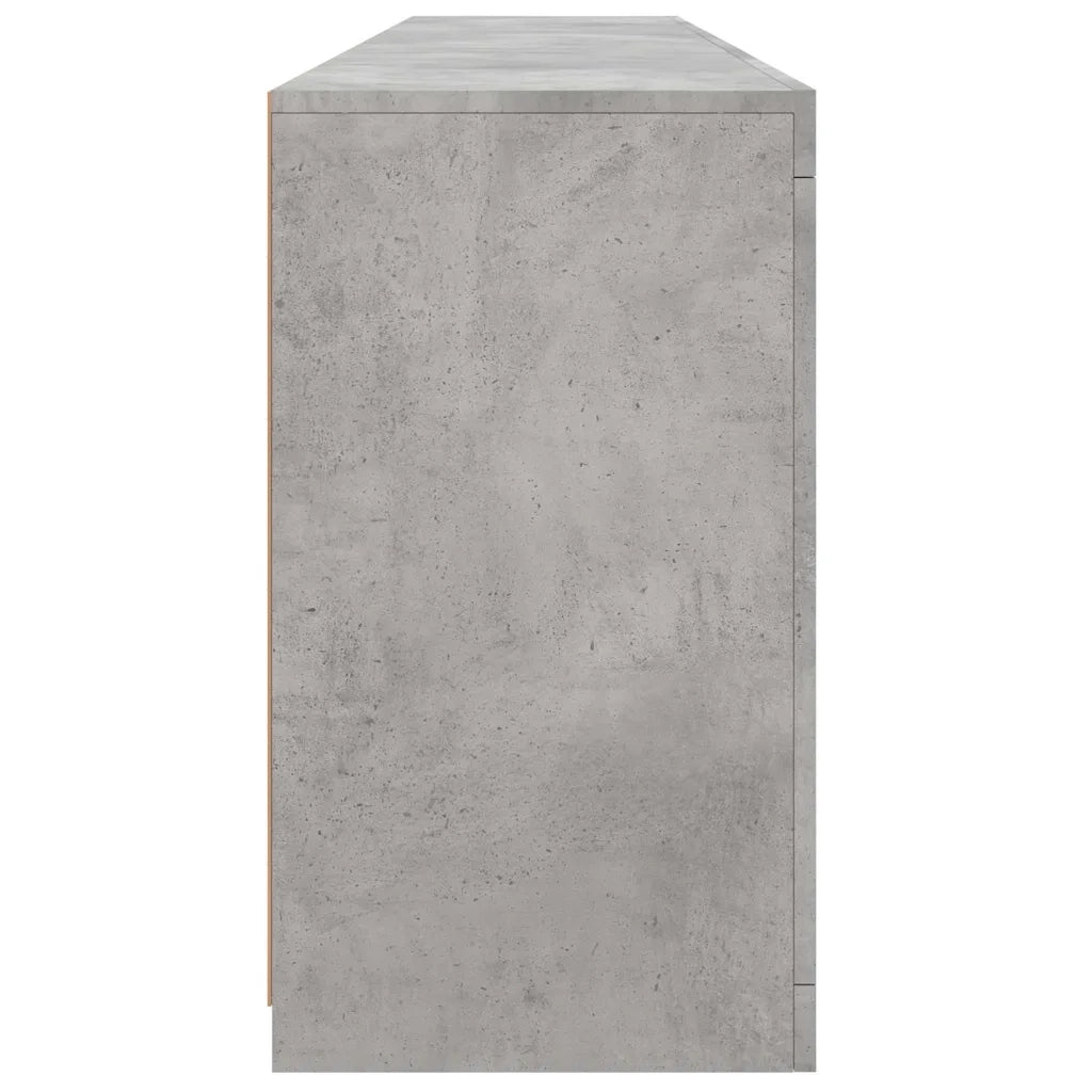 Credenza con Luci LED-Buffet-Armadio da cucina Grigio Cemento 181,5x37x67 cm 618067