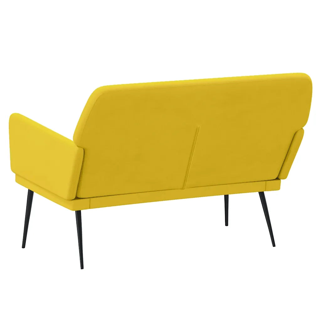 Panca-Sgabello-Divanetto Gialla 108x79x79 cm in Velluto 429158