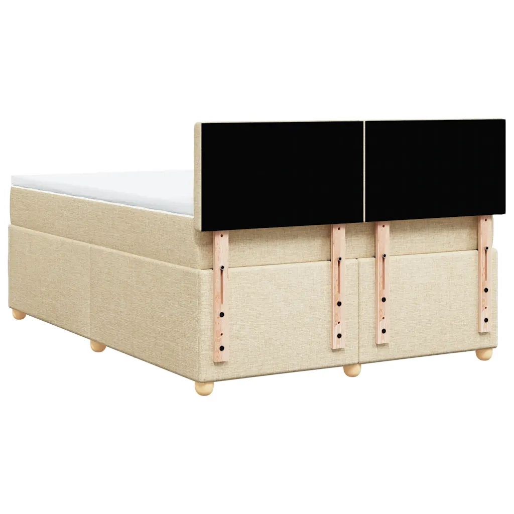 Giroletto a Molle con Materasso Crema 140x200 cm in Tessuto 3286722