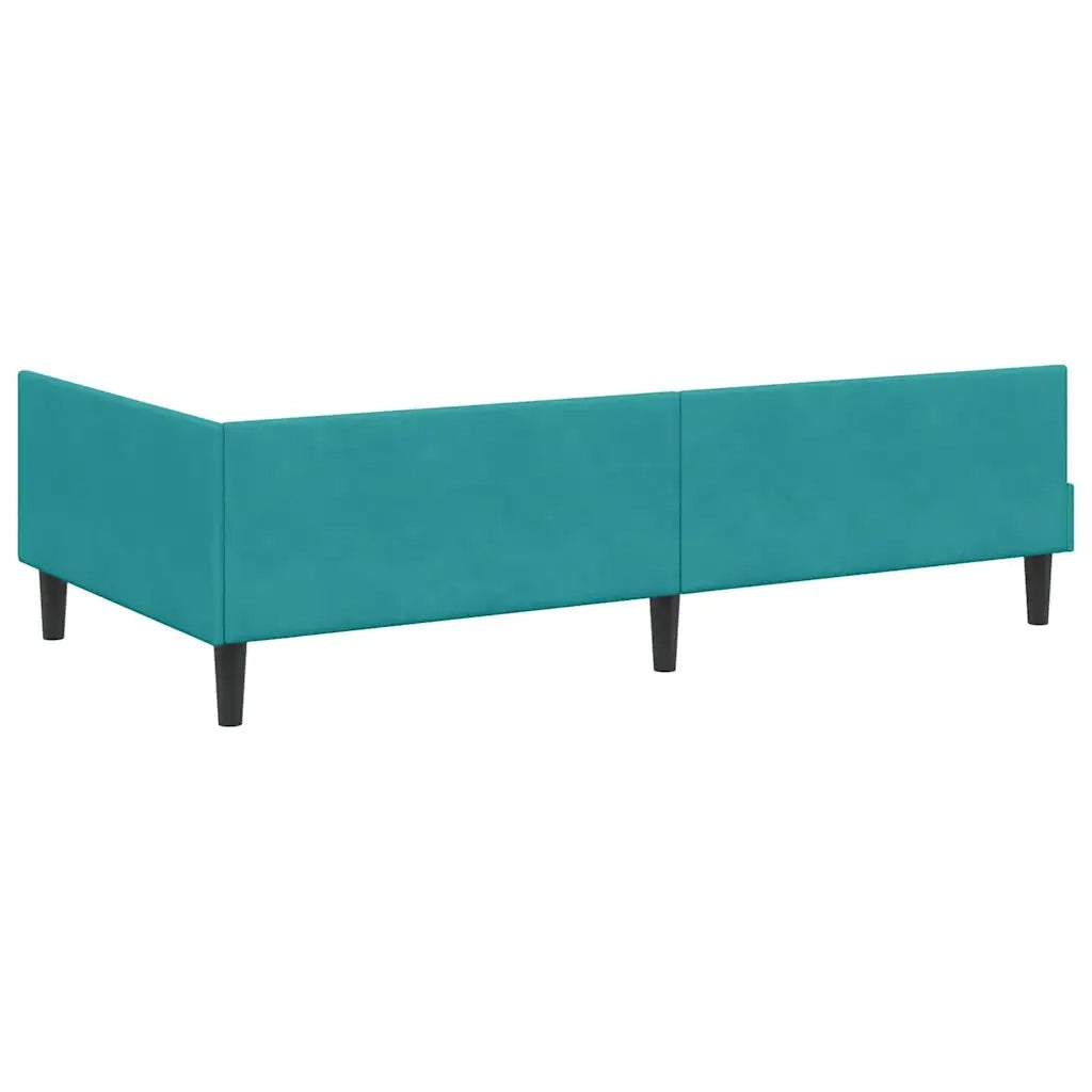 Cornice del letto ad angolo Turchese 100 cm x 200 cm Velluto 42016172