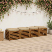 Cuscini per Sedia in 4 Pezzi VUGHT 4 pcs 100% Poliestere Beige 946251