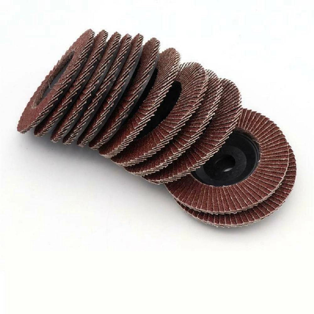 Trade Shop - Kit 10 Pz Disco Abrasivo Lamellare Per Smerigliatrice 115 Mm Grana 120 -
