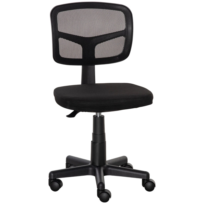 Sedia da ufficio, sedia ergonomica da scrivania, sedia girevole regolabile in altezza, salvaspazio, nera