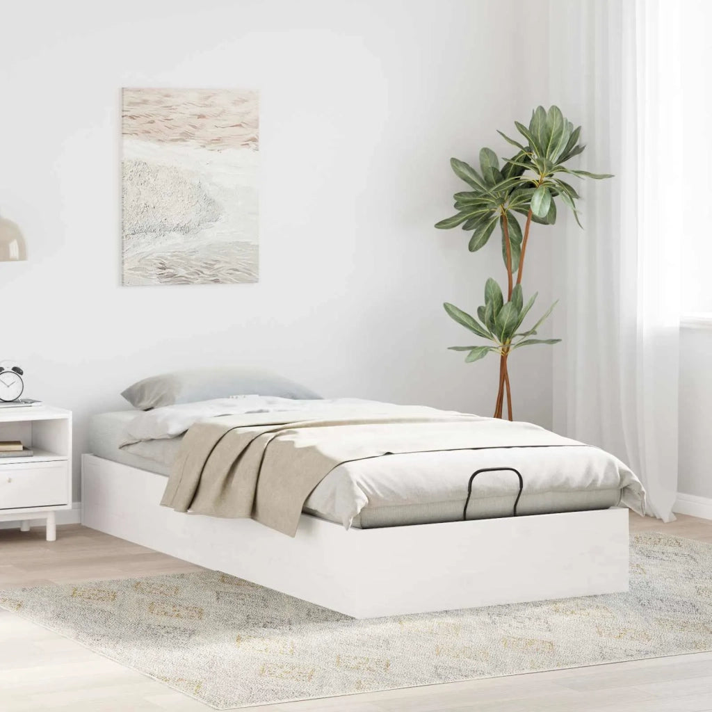 Telaio del Letto Ottomano con Ripostiglio Bianco 90 x 200 cm 3418769