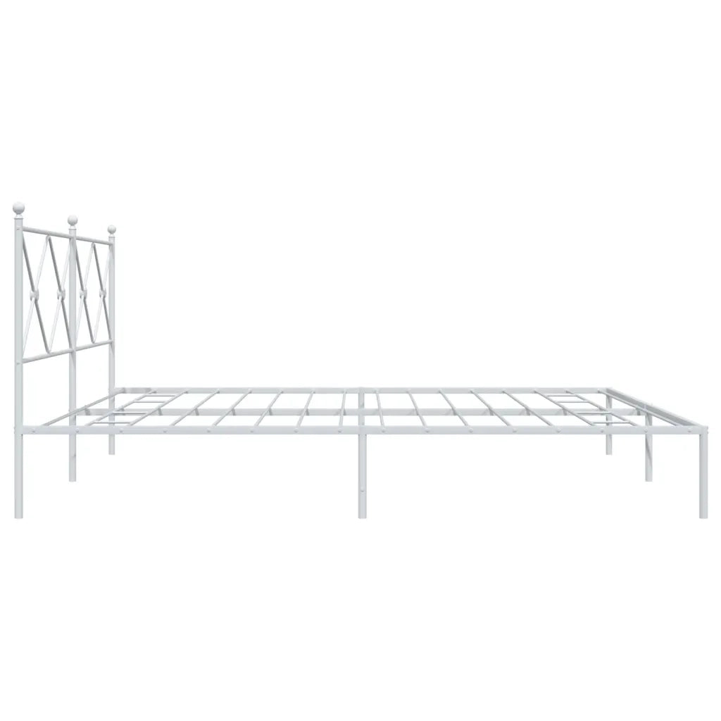Giroletto con Testiera Metallo Bianco 193x203 cm 376557