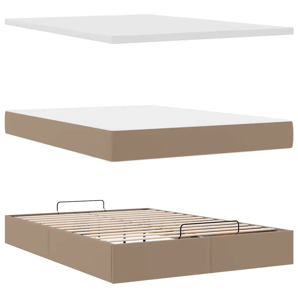 Struttura Letto Pouf con Materasso 140x190 cm Similpelle 3311307