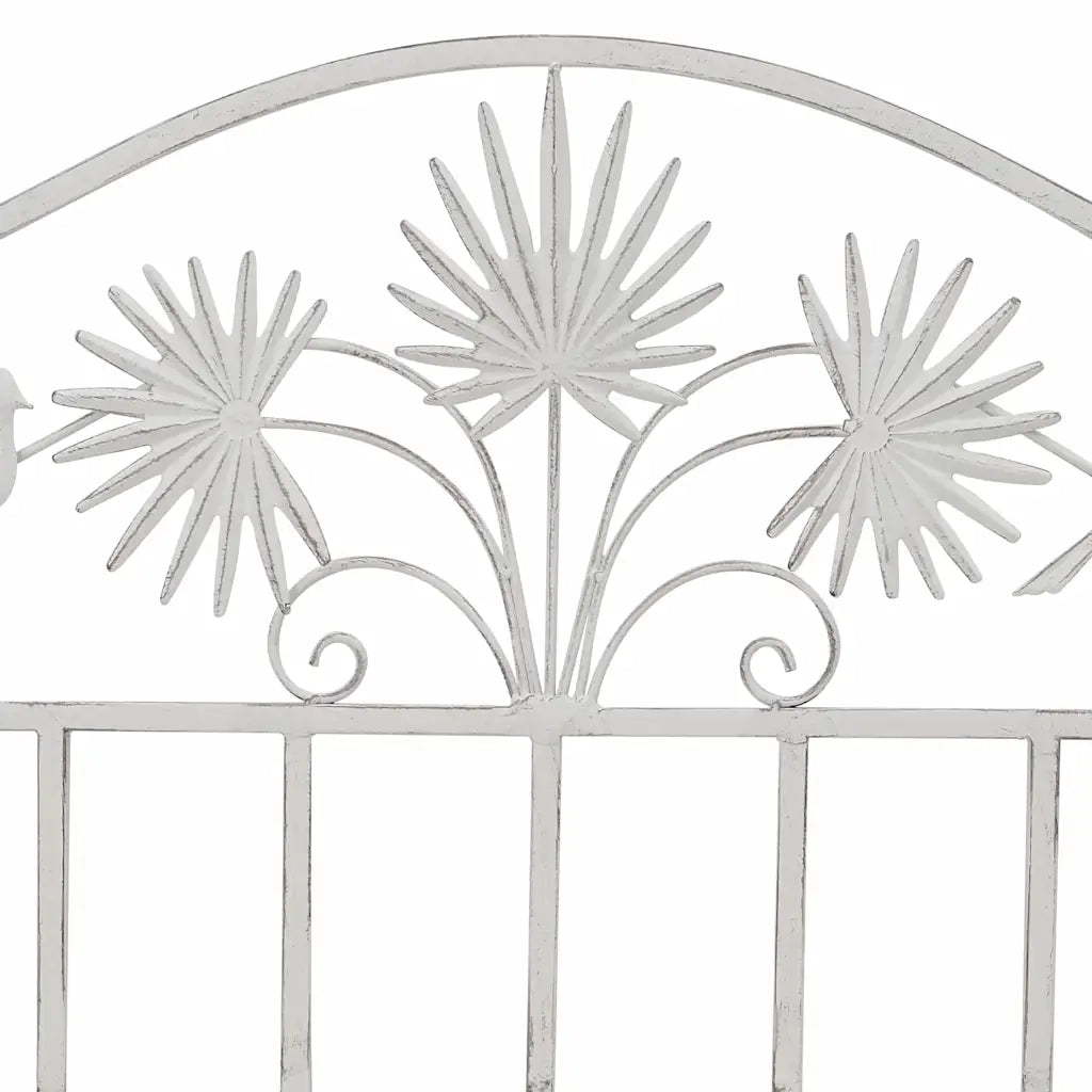 Panchina da Giardino | Panca da Giardino Bianco Antico 104 x 52,5 x 89 cm Acciaio