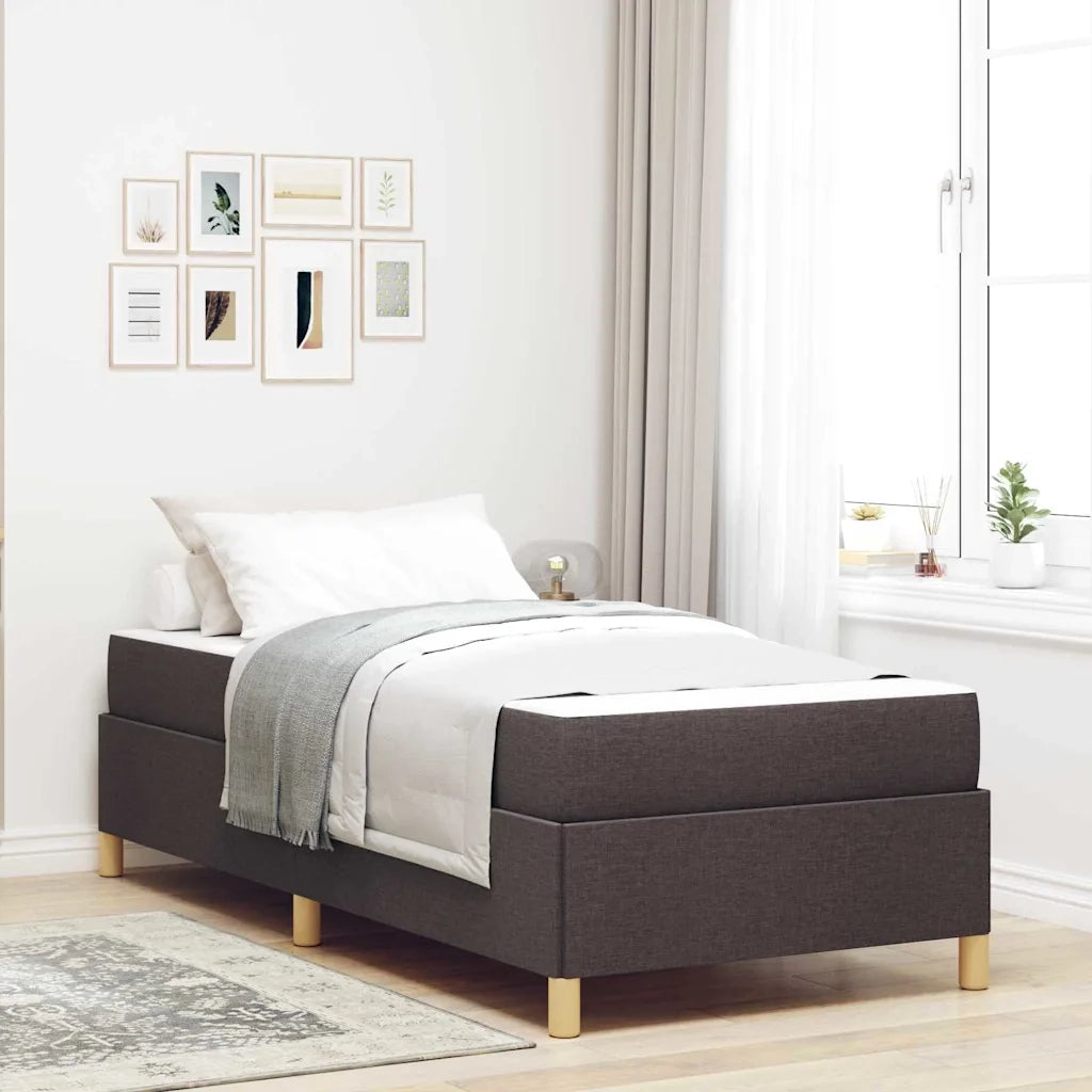 Letto singolo | Letto per adulti | Struttura del letto Marrone Scuro 90 x 190 cm Tessuto
