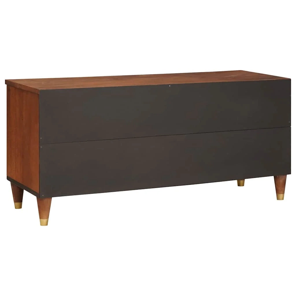 Mobile porta TV moderno dal design elegante e con spazio per riporre gli oggetti 100 x 33,5 x 46 cm in legno di mango marrone 02_0057902