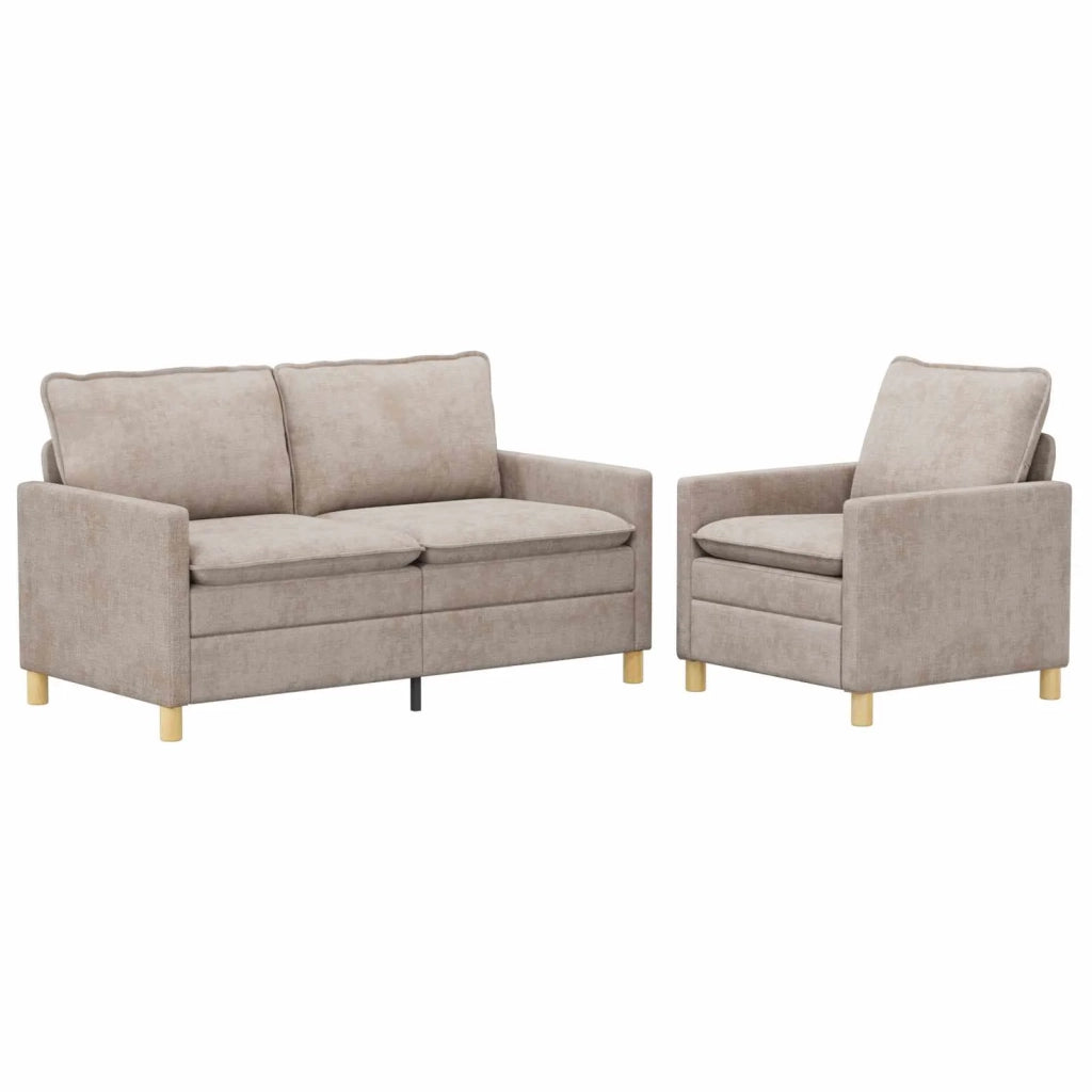 Set di divani 2 pcs Beige Poliestere 3417089