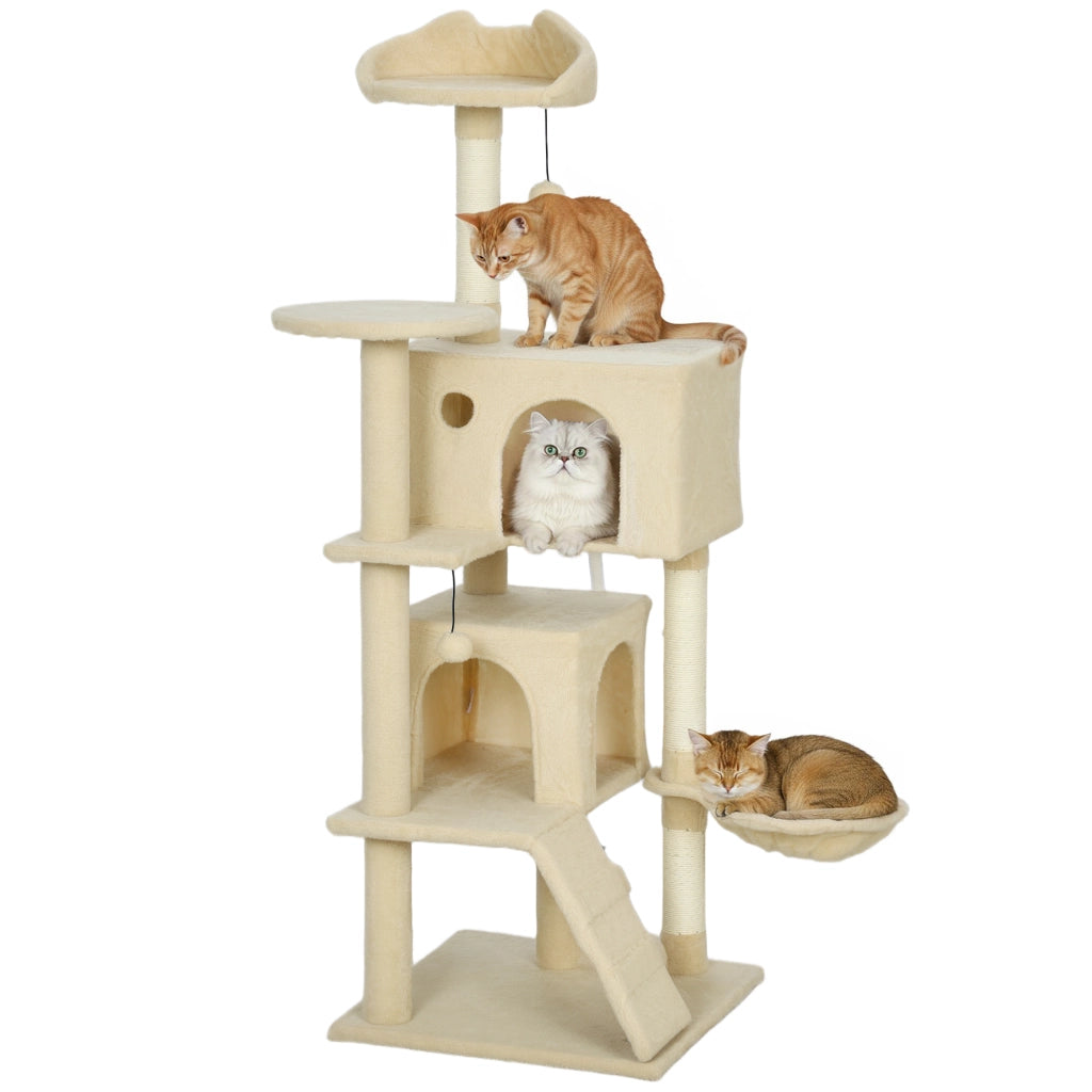 Letto per Gatti con Piattaforme Cuevas e Posti di Sisal ¨C zephmum ¨C Beige 140 cm
