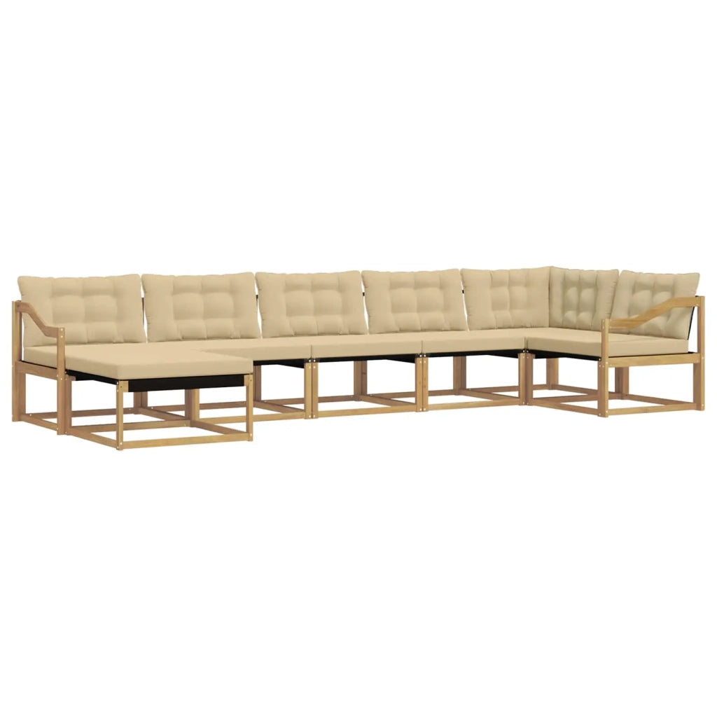 Set di divani da esterno con cuscino 7 pcs Bianco e Beige 3388911