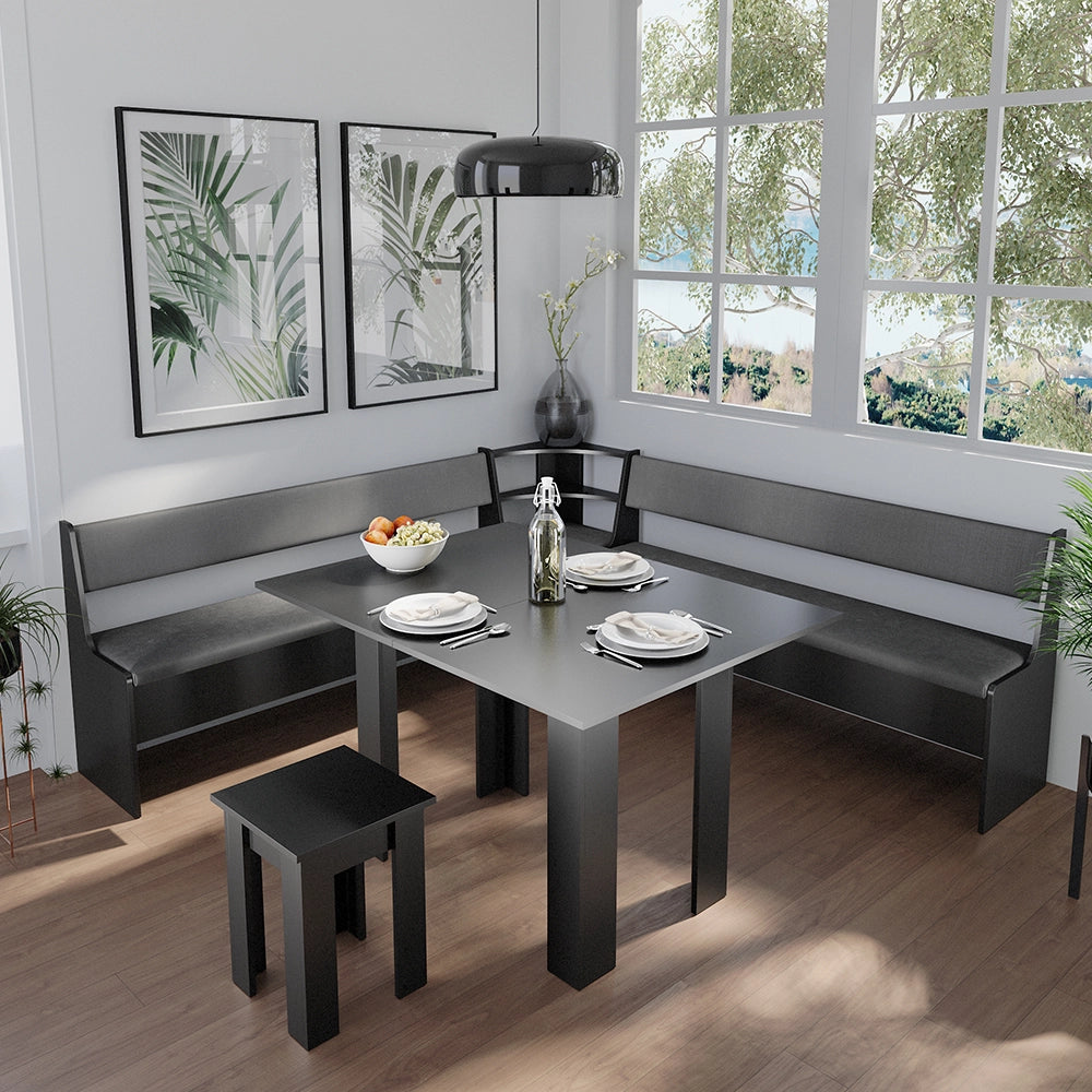 Vicco Panca ad angolo Nero 41.5 x 166.6 cm