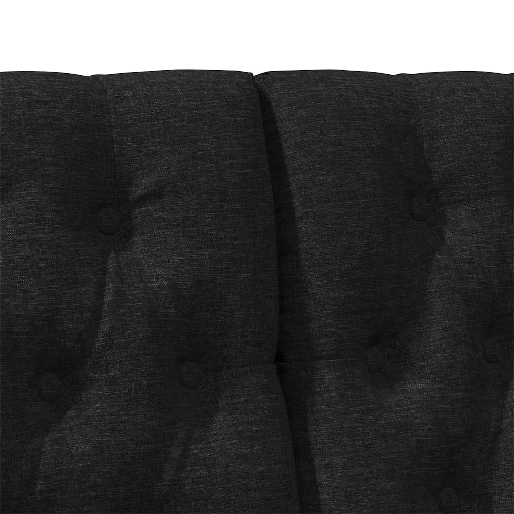 Testiera | Testata imbottita Nero 140 cm Pino massello