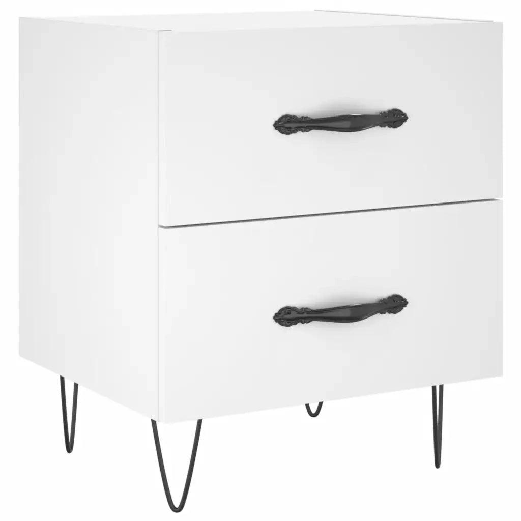 Comodini 2 pz-Set di 2 Tavolino da notte Bianchi 40x35x47,5 cm in Legno Multistrato 226846