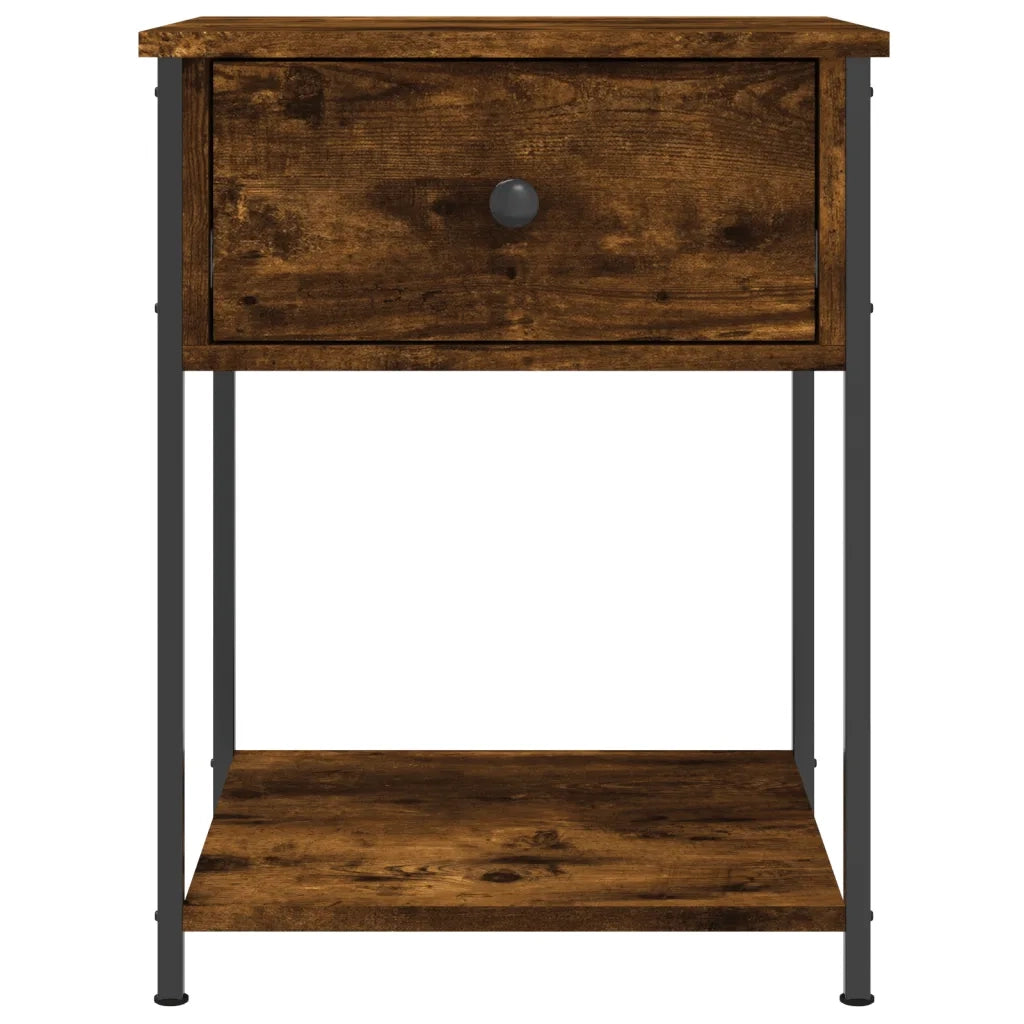 Comodini 2 pz-Set di 2 Tavolino da notte Rovere Fumo 44x45x58 cm in Legno Multistrato