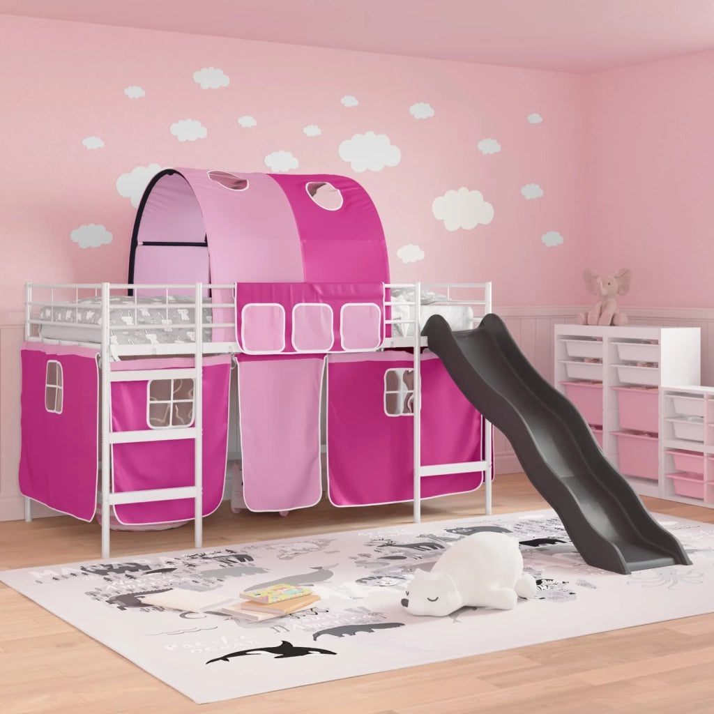 Struttura del letto loft per bambini Bianco e Rosa 90 x 200 cm 42020867